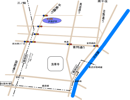 浅草駅からの地図